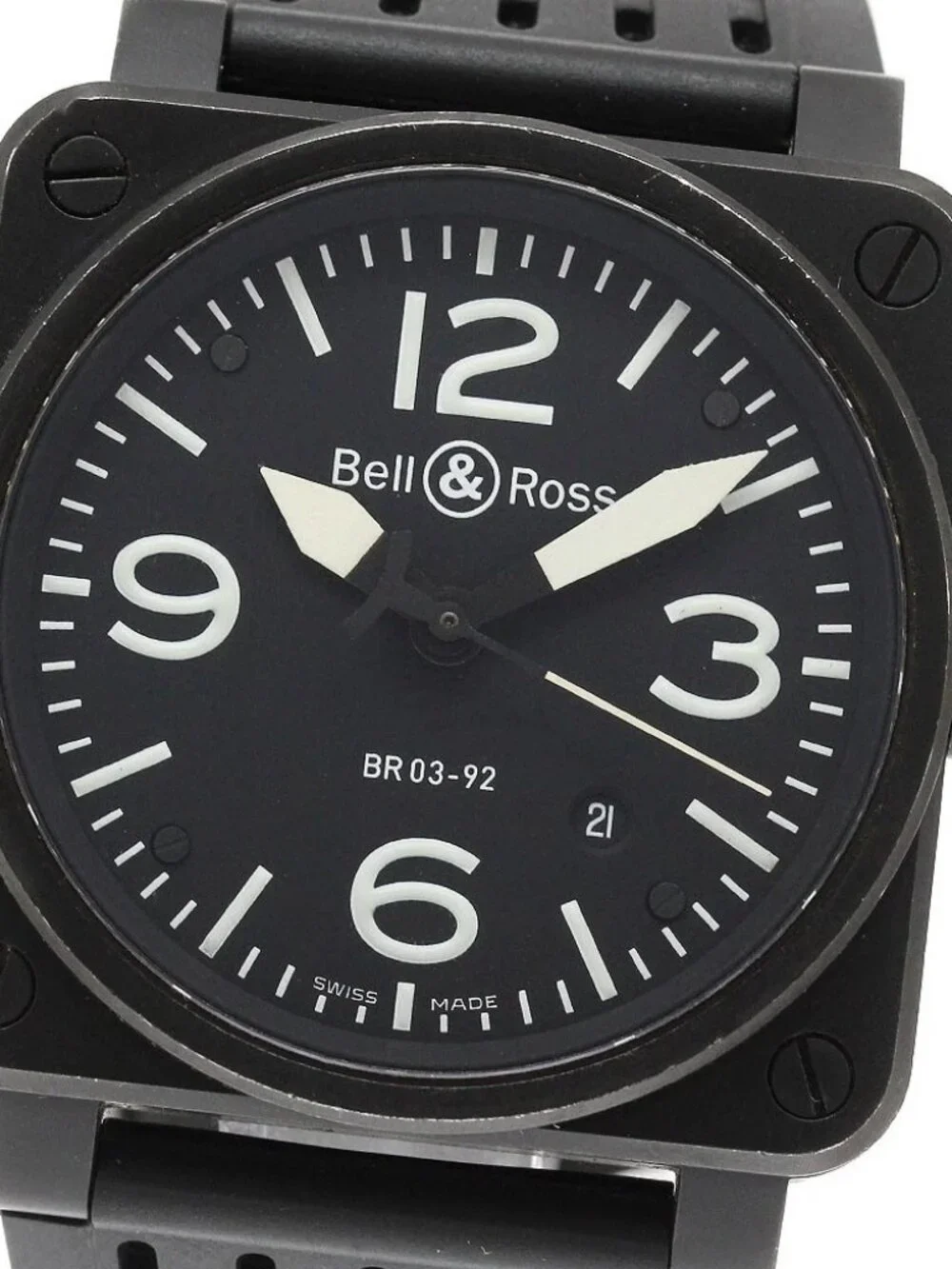 Bell＆Ross Aviation Military BR03-92-S Date Black Dial Automatic Men's _958029